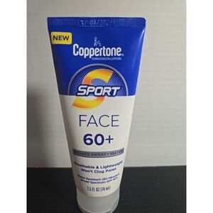Coppertone Sport Face Sunscreen Lotion SPF 60+, Water Resistant Sunscreen, Broad